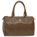 FENDI Hand Bag Leather Brown Gold fm3951