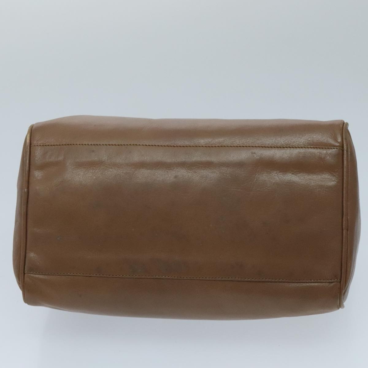FENDI Hand Bag Leather Brown Gold fm3951