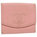 CHANEL COCO Mark Wallet Caviar Skin Pink Gold CC fm3962