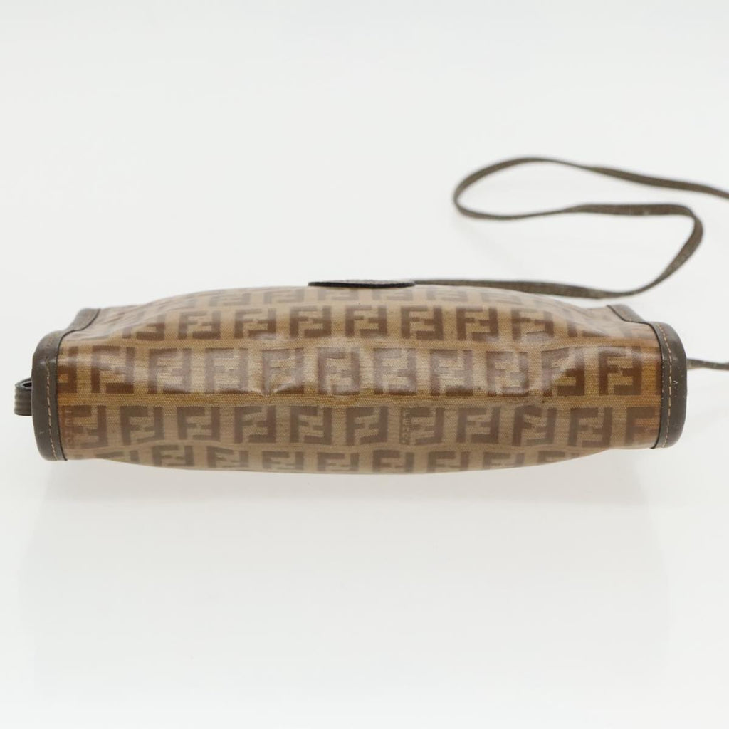 FENDI Zucchino Canvas Shoulder Bag Coated Canvas Old model Beige fm4001