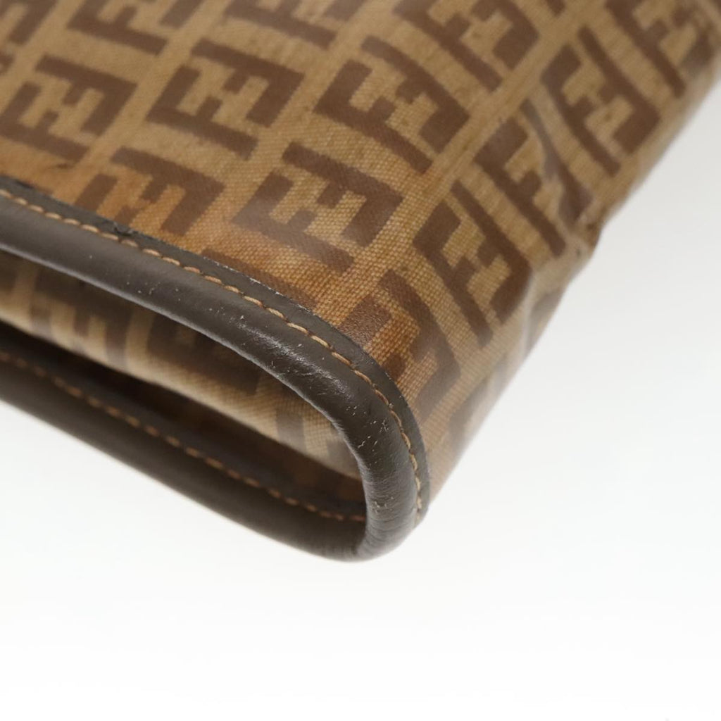 FENDI Zucchino Canvas Shoulder Bag Coated Canvas Old model Beige fm4001