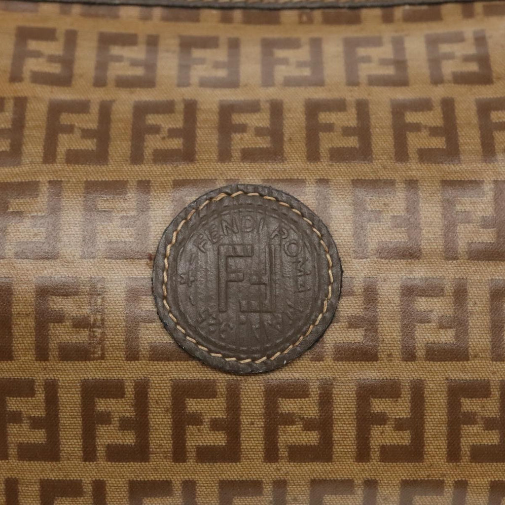 FENDI Zucchino Canvas Shoulder Bag Coated Canvas Old model Beige fm4001