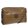 FENDI Zucchino Canvas Shoulder Bag Coated Canvas Old model Beige fm4001