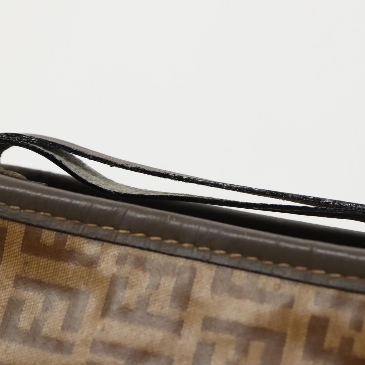 FENDI Zucchino Canvas Shoulder Bag Coated Canvas Old model Beige fm4001