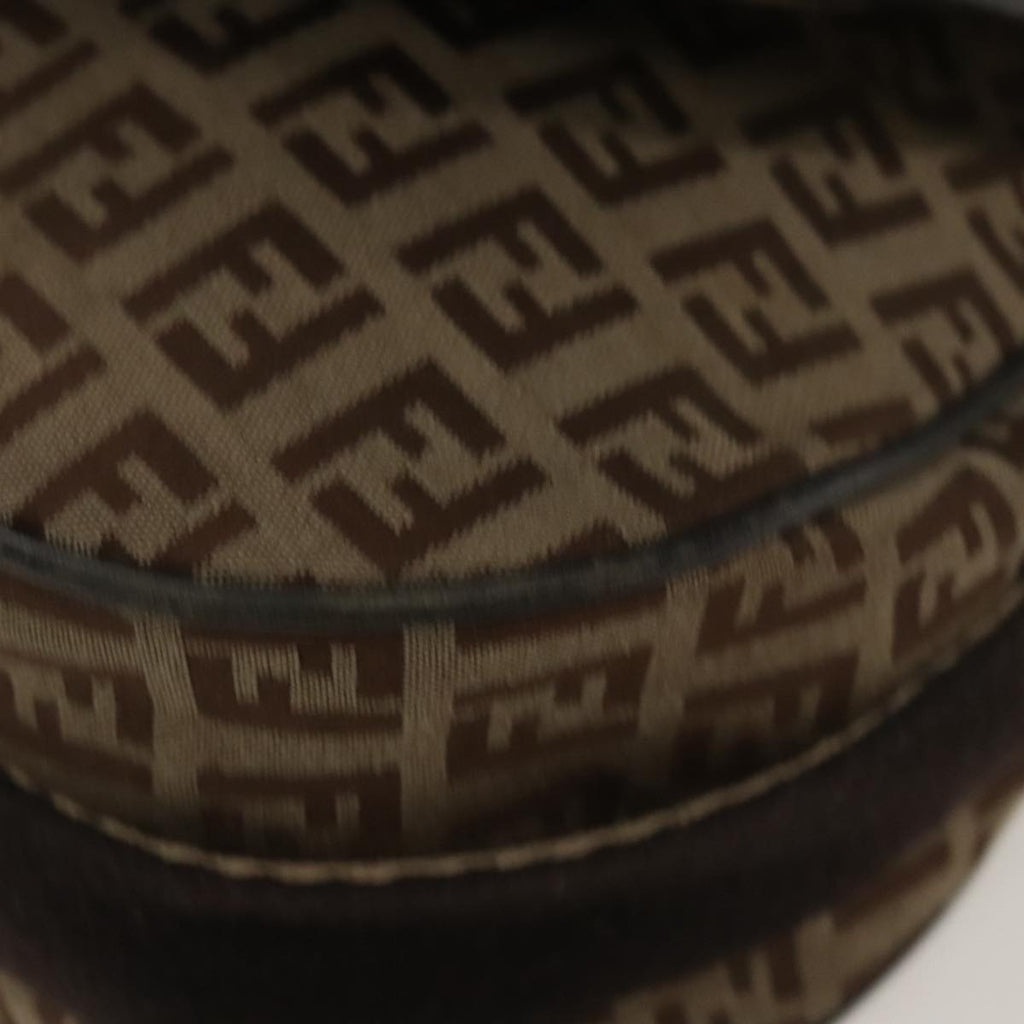 FENDI Zucchino Canvas Shoulder Bag Beige fm4005
