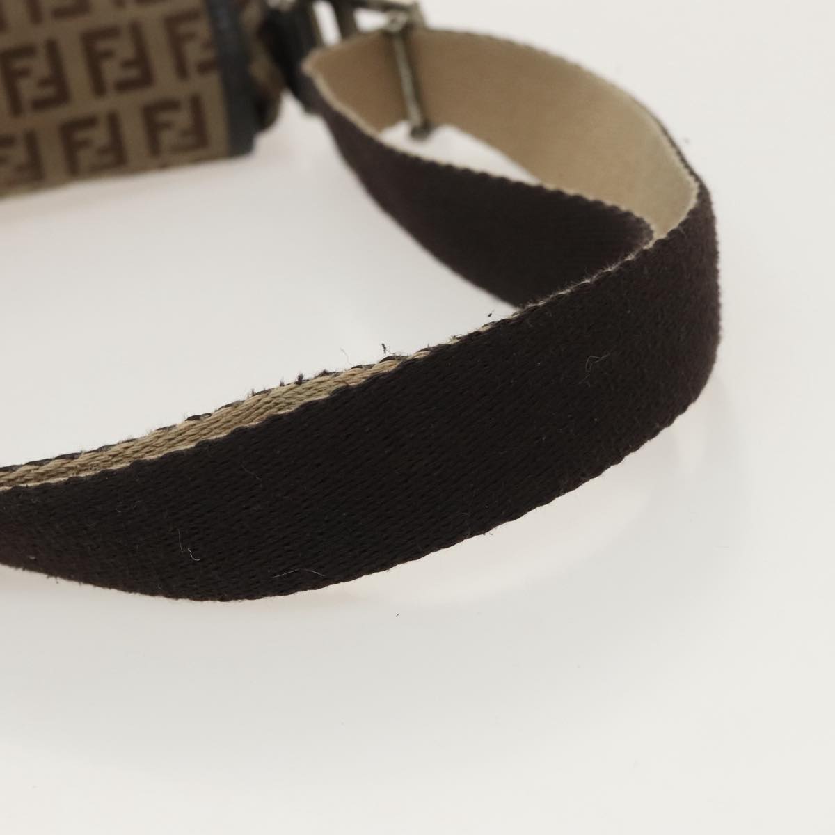 FENDI Zucchino Canvas Shoulder Bag Beige fm4005