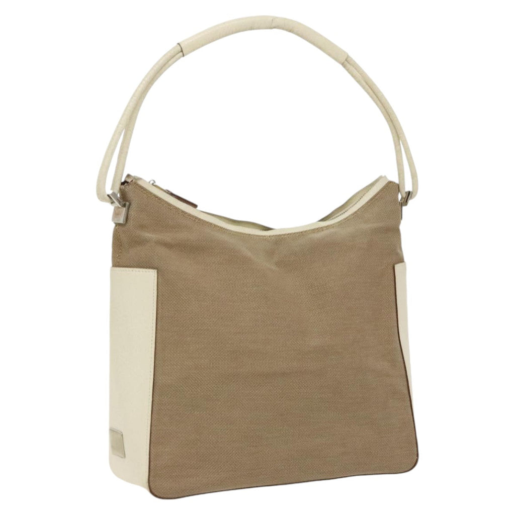 GUCCI Shoulder Bag Canvas Leather Beige Silver 001 3766 2123 fm4006