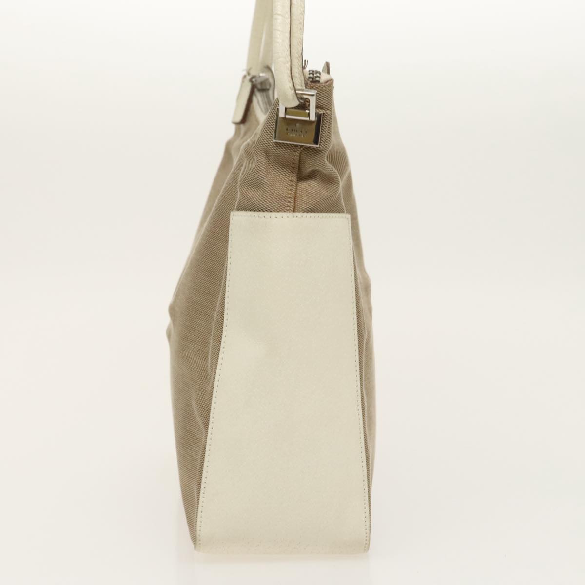 GUCCI Shoulder Bag Canvas Leather Beige Silver 001 3766 2123 fm4006