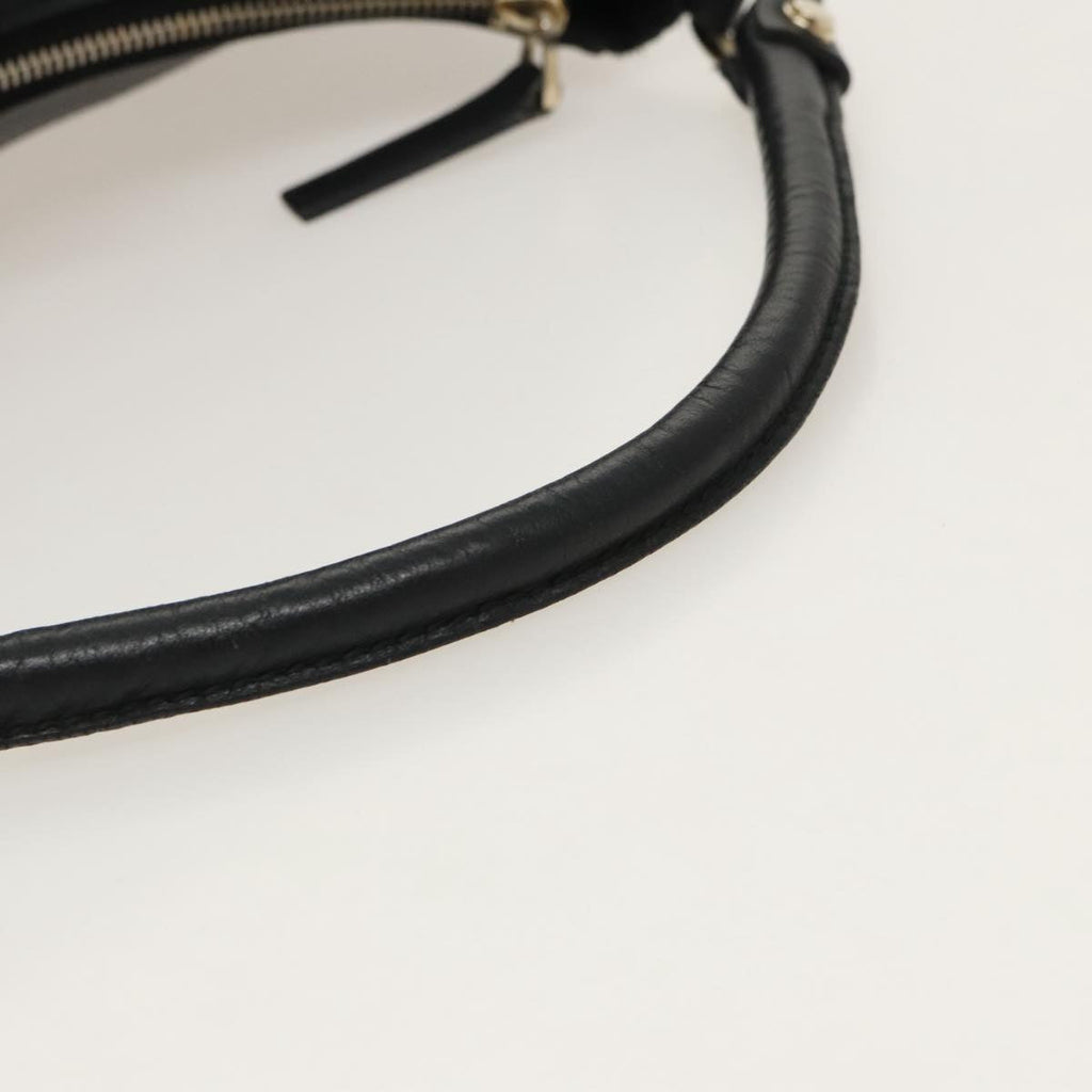 GUCCI Abbey Hand Bag Leather Black Gold 189833 fm4007