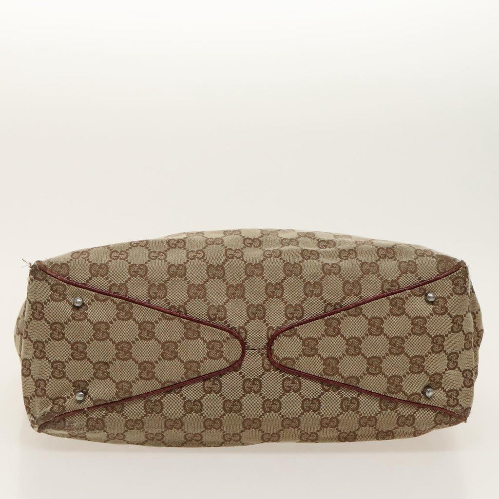 GUCCI GG Canvas Tote Bag Beige Silver fm4008