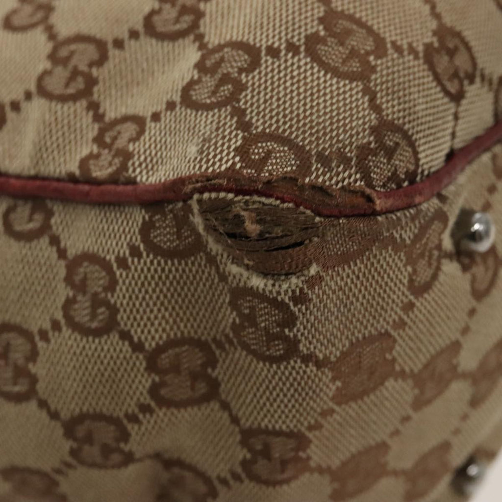 GUCCI GG Canvas Tote Bag Beige Silver fm4008