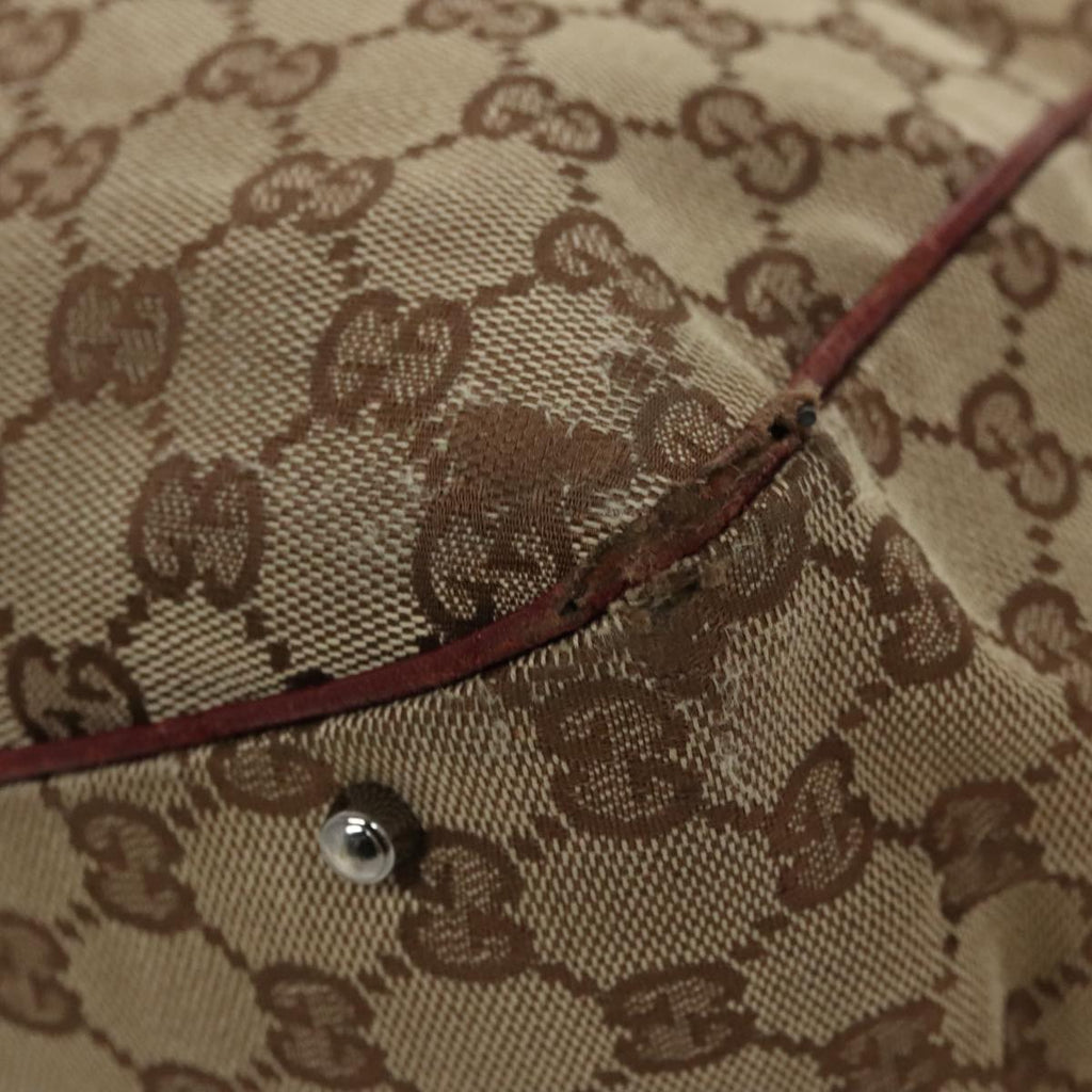 GUCCI GG Canvas Tote Bag Beige Silver fm4008