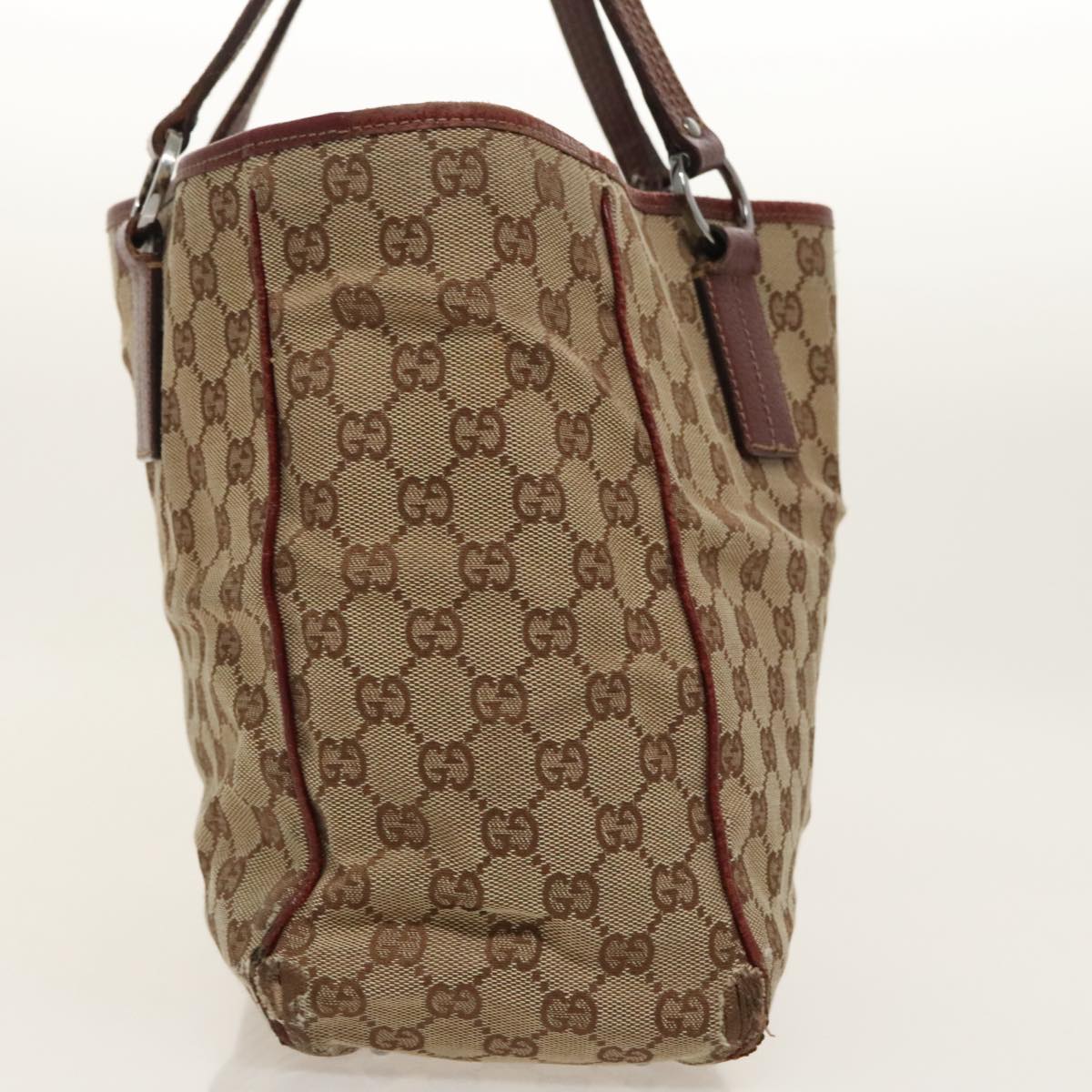 GUCCI GG Canvas Tote Bag Beige Silver fm4008