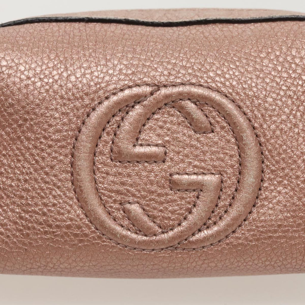 GUCCI Pouch Leather Pink Gold 308634 fm4022