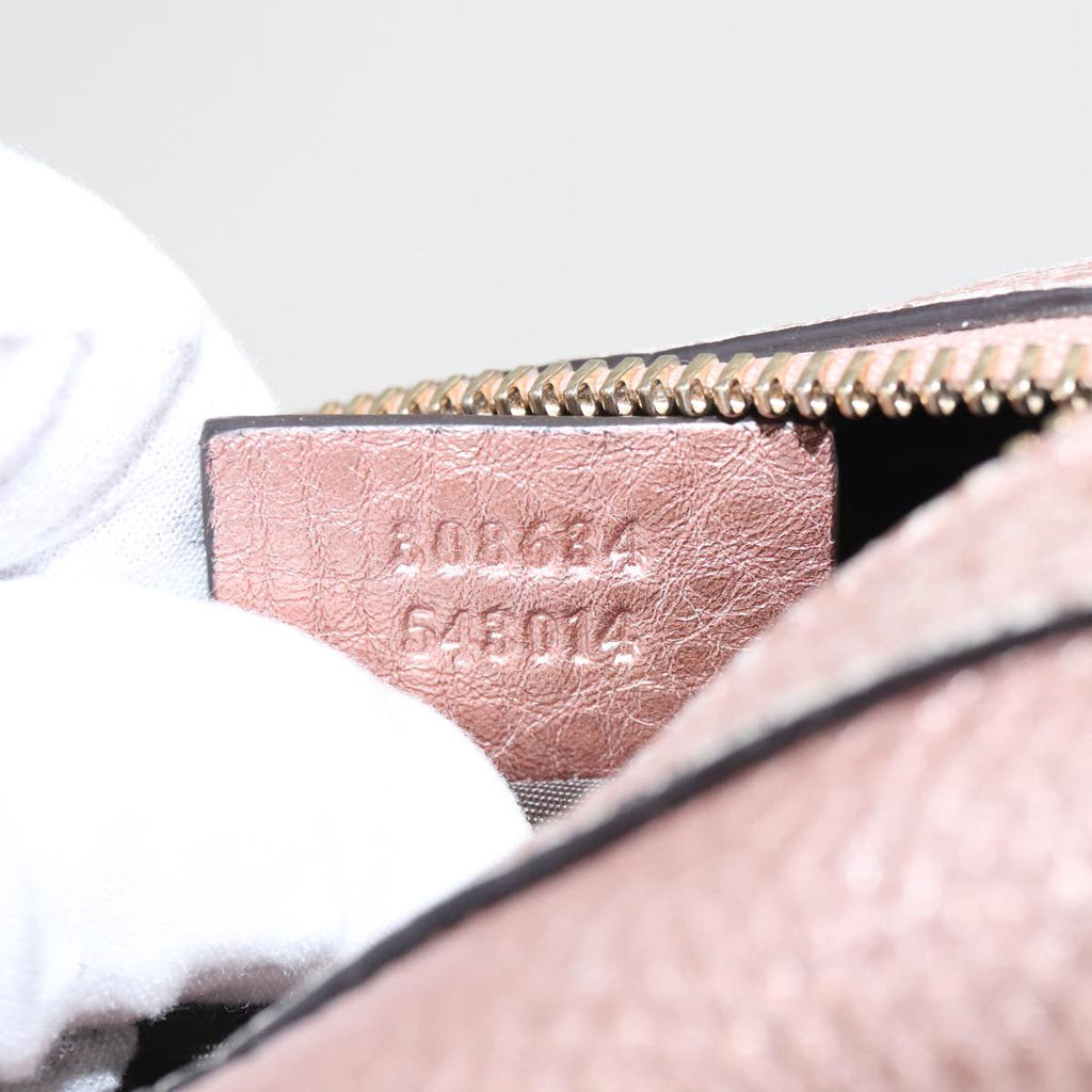 GUCCI Pouch Leather Pink Gold 308634 fm4022