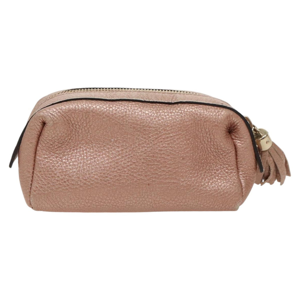 GUCCI Pouch Leather Pink Gold 308634 fm4022