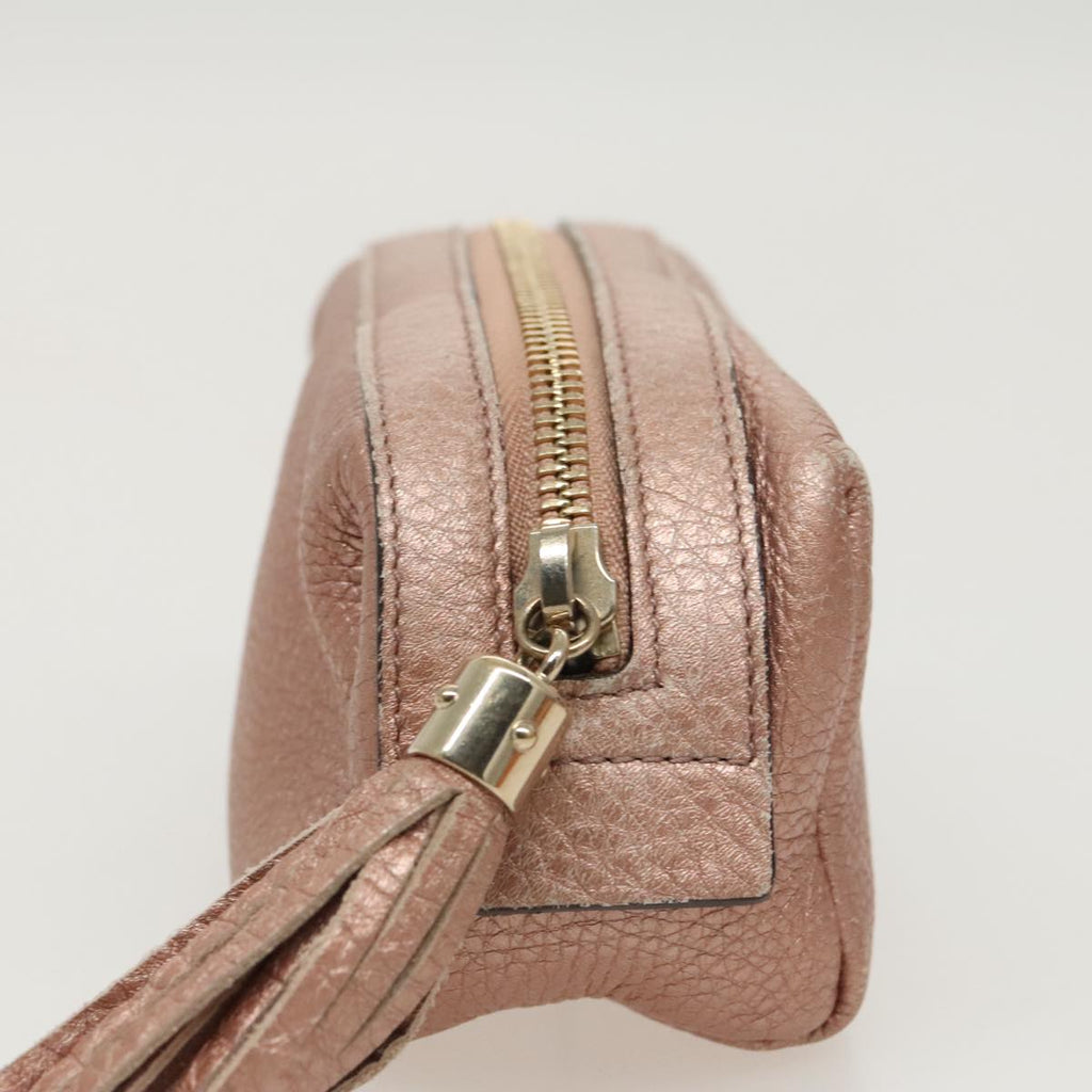 GUCCI Pouch Leather Pink Gold 308634 fm4022