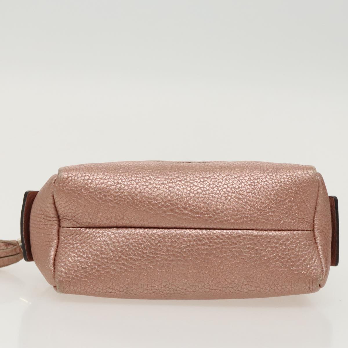 GUCCI Pouch Leather Pink Gold 308634 fm4022