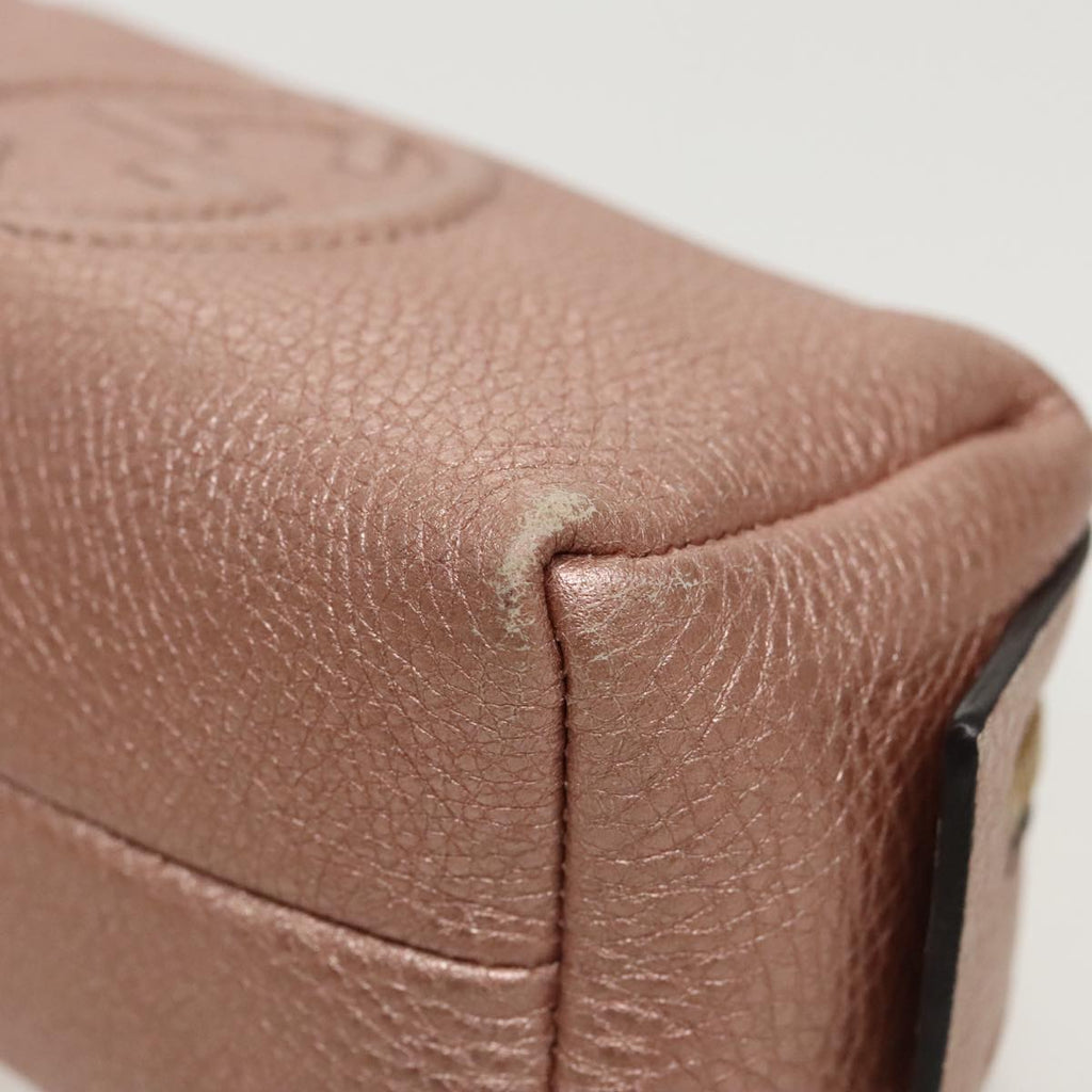 GUCCI Pouch Leather Pink Gold 308634 fm4022