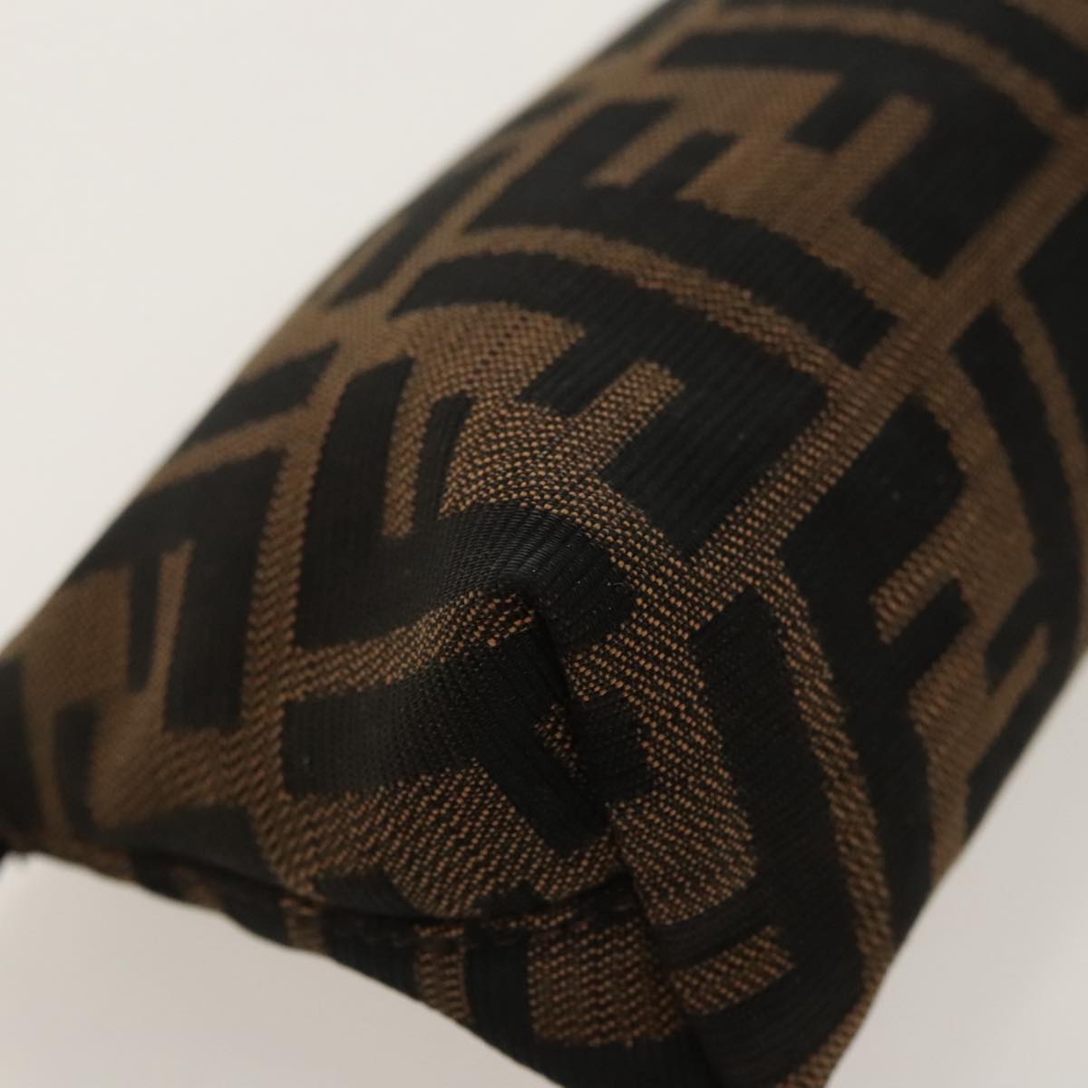 FENDI Zucca Canvas Pouch Brown Black Silver fm4028