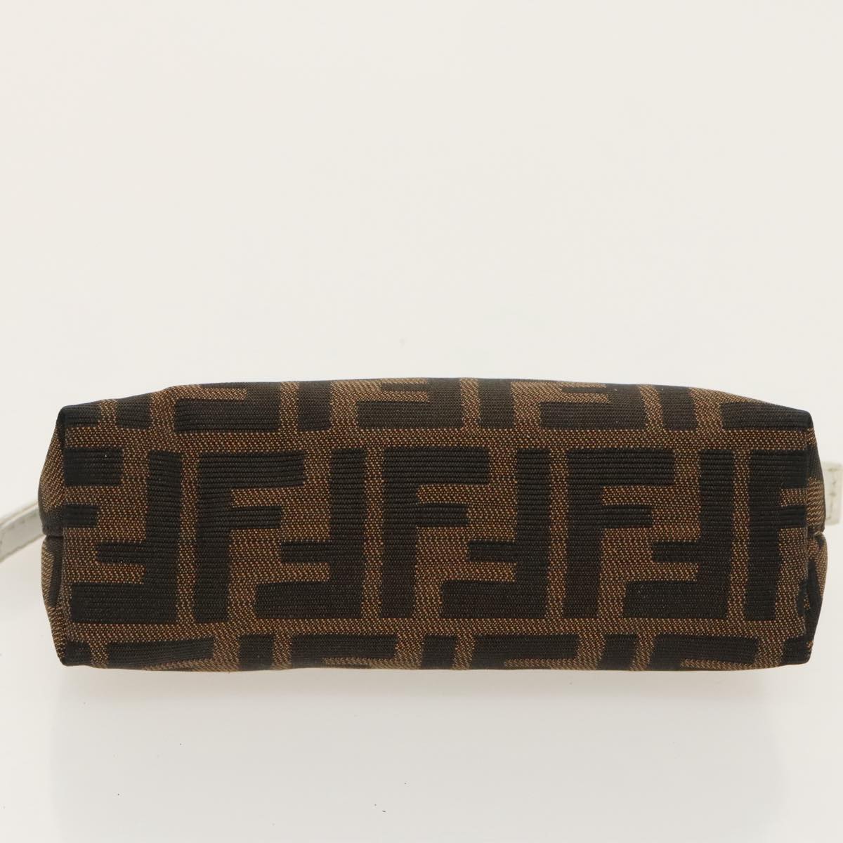 FENDI Zucca Canvas Pouch Brown Black Silver fm4028