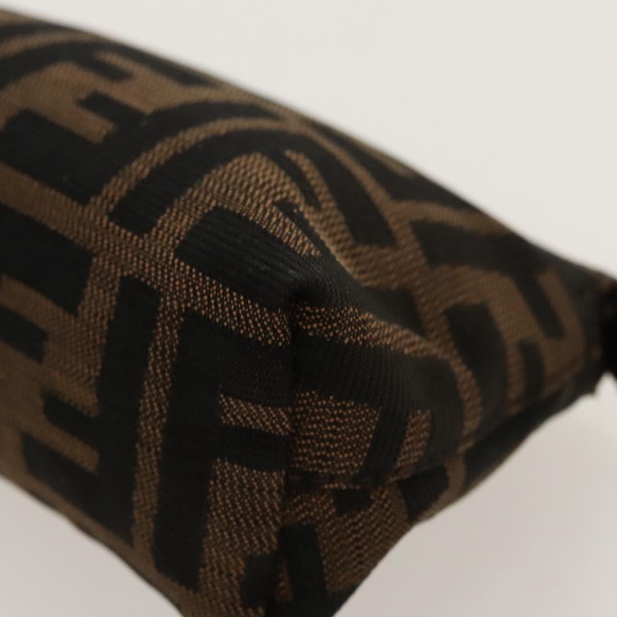 FENDI Zucca Canvas Pouch Brown Black Silver fm4028
