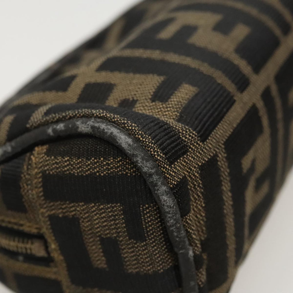 FENDI Zucca Canvas Pouch Brown Black fm4029