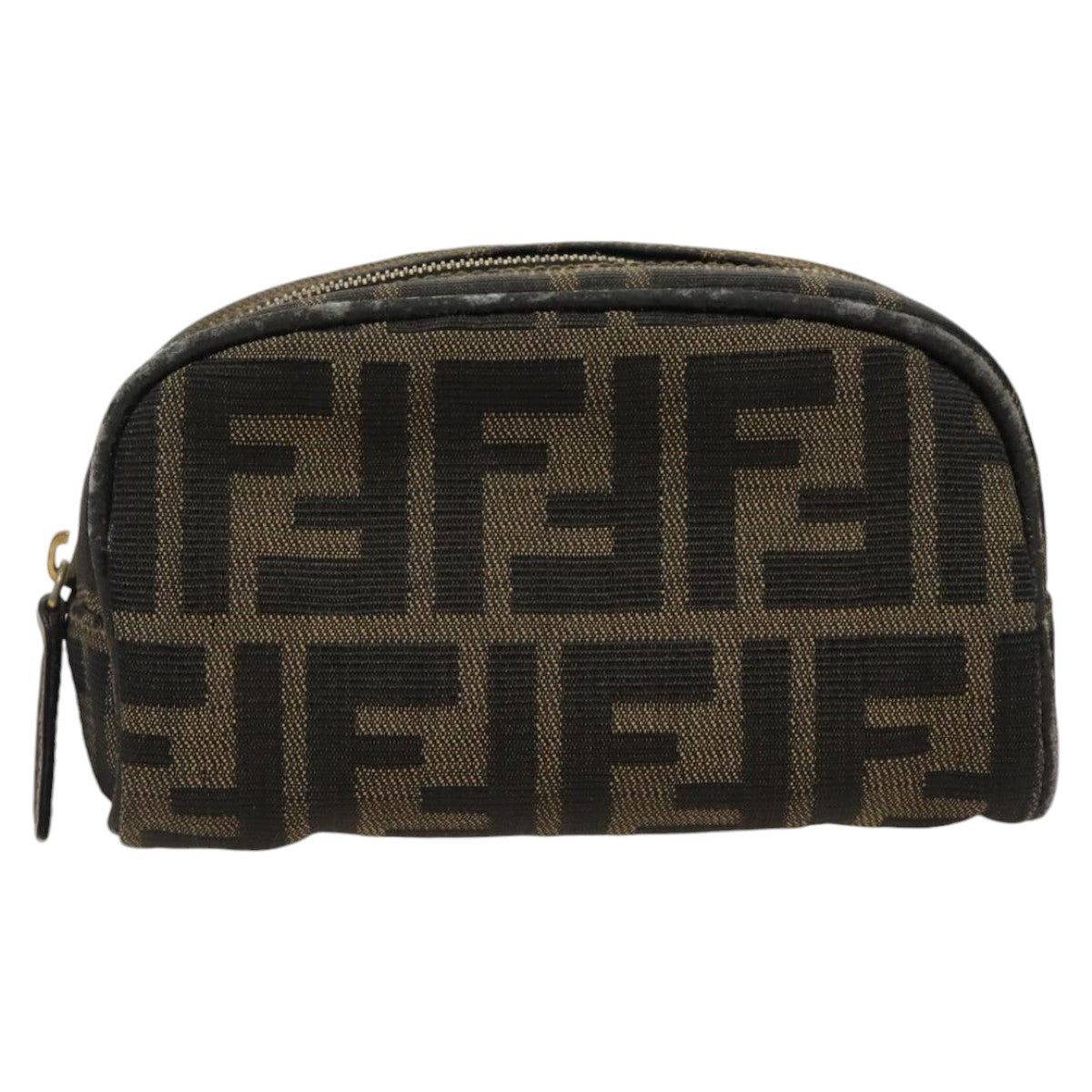 FENDI Zucca Canvas Pouch Brown Black fm4029
