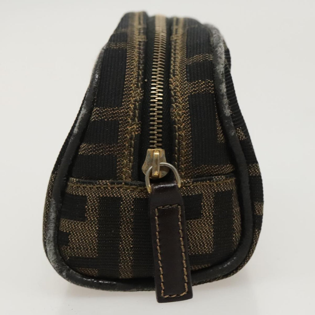 FENDI Zucca Canvas Pouch Brown Black fm4029