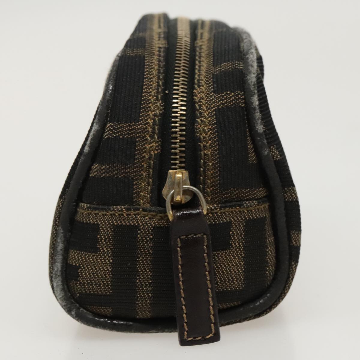 FENDI Zucca Canvas Pouch Brown Black fm4029
