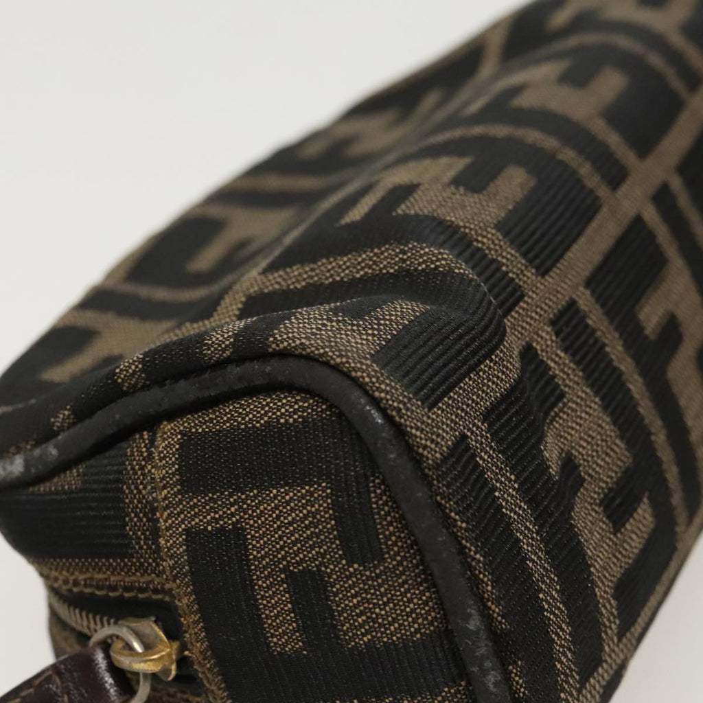 FENDI Zucca Canvas Pouch Brown Black fm4029