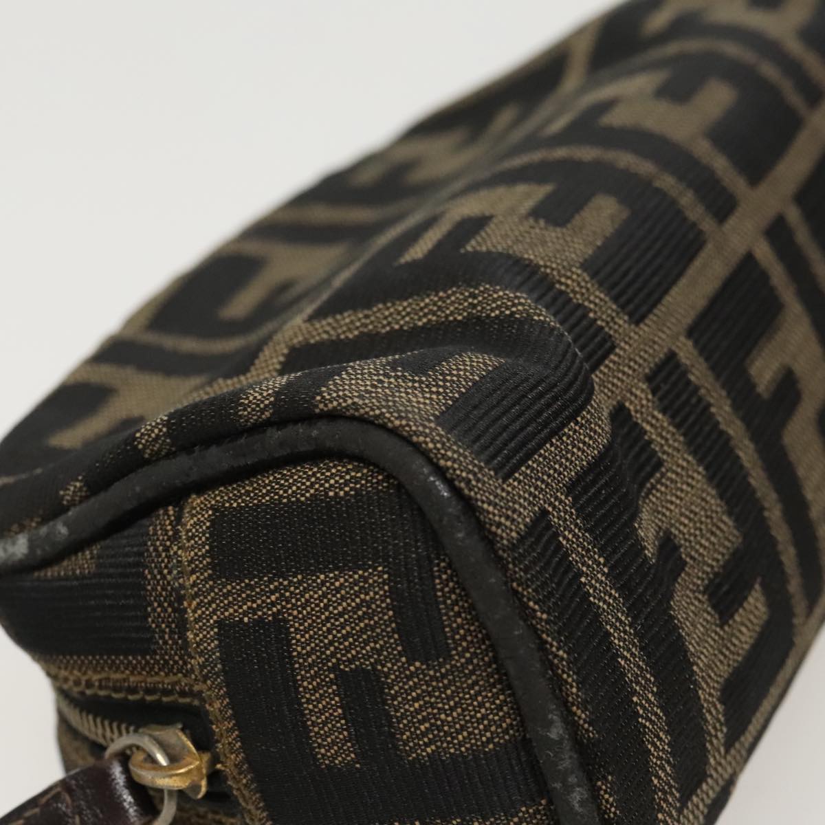 FENDI Zucca Canvas Pouch Brown Black fm4029