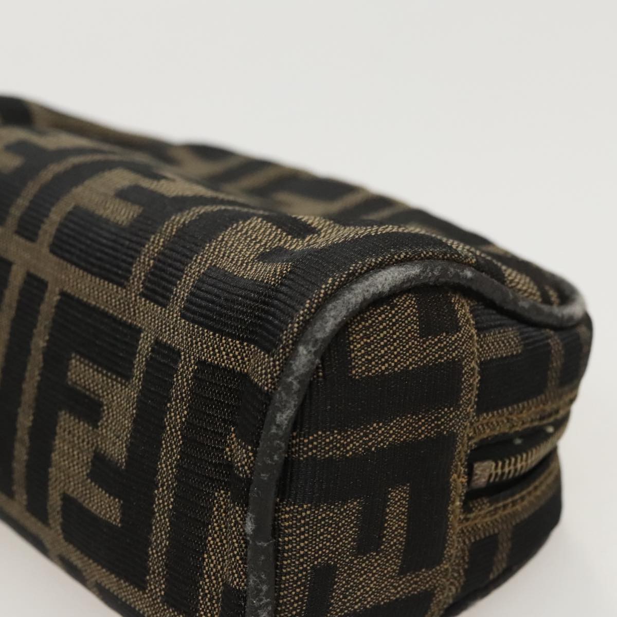 FENDI Zucca Canvas Pouch Brown Black fm4029