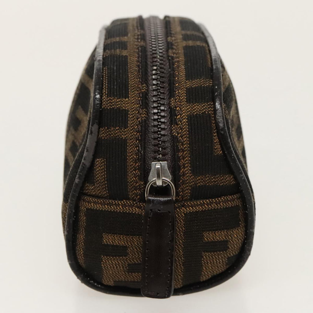 FENDI Zucca Canvas Pouch Brown Black Silver fm4030