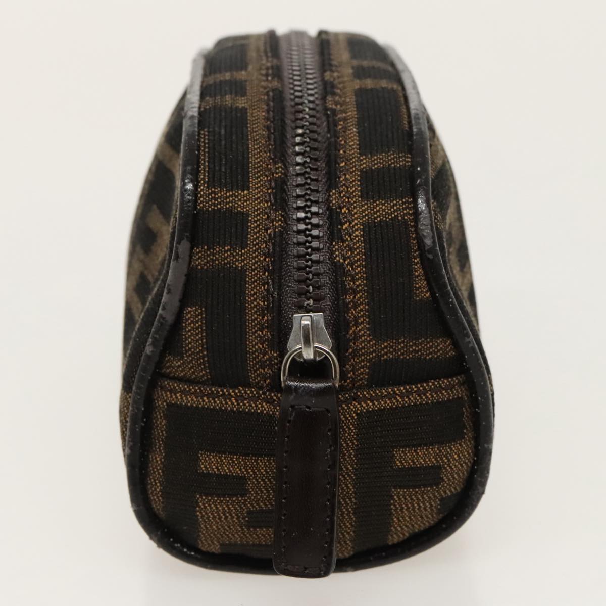 FENDI Zucca Canvas Pouch Brown Black Silver fm4030
