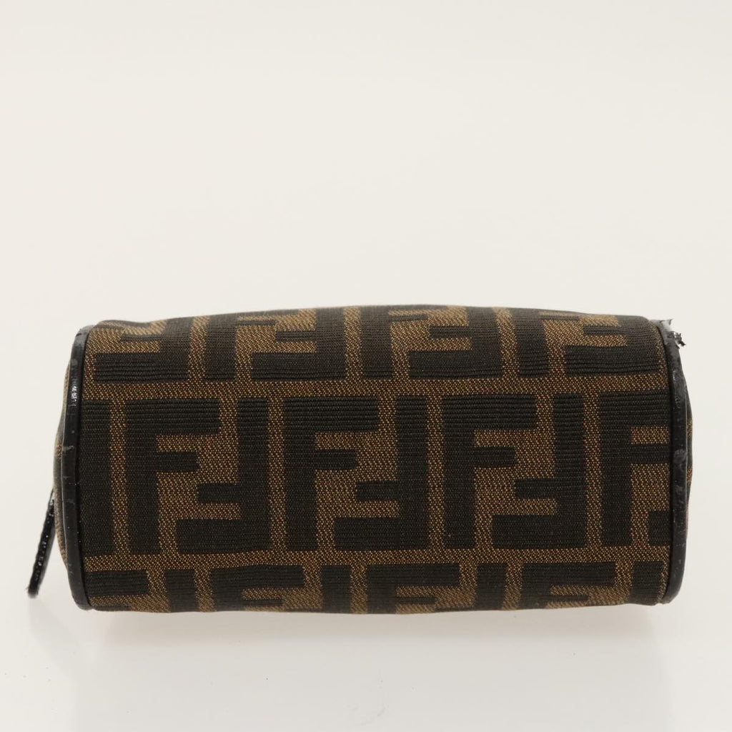 FENDI Zucca Canvas Pouch Brown Black Silver fm4030