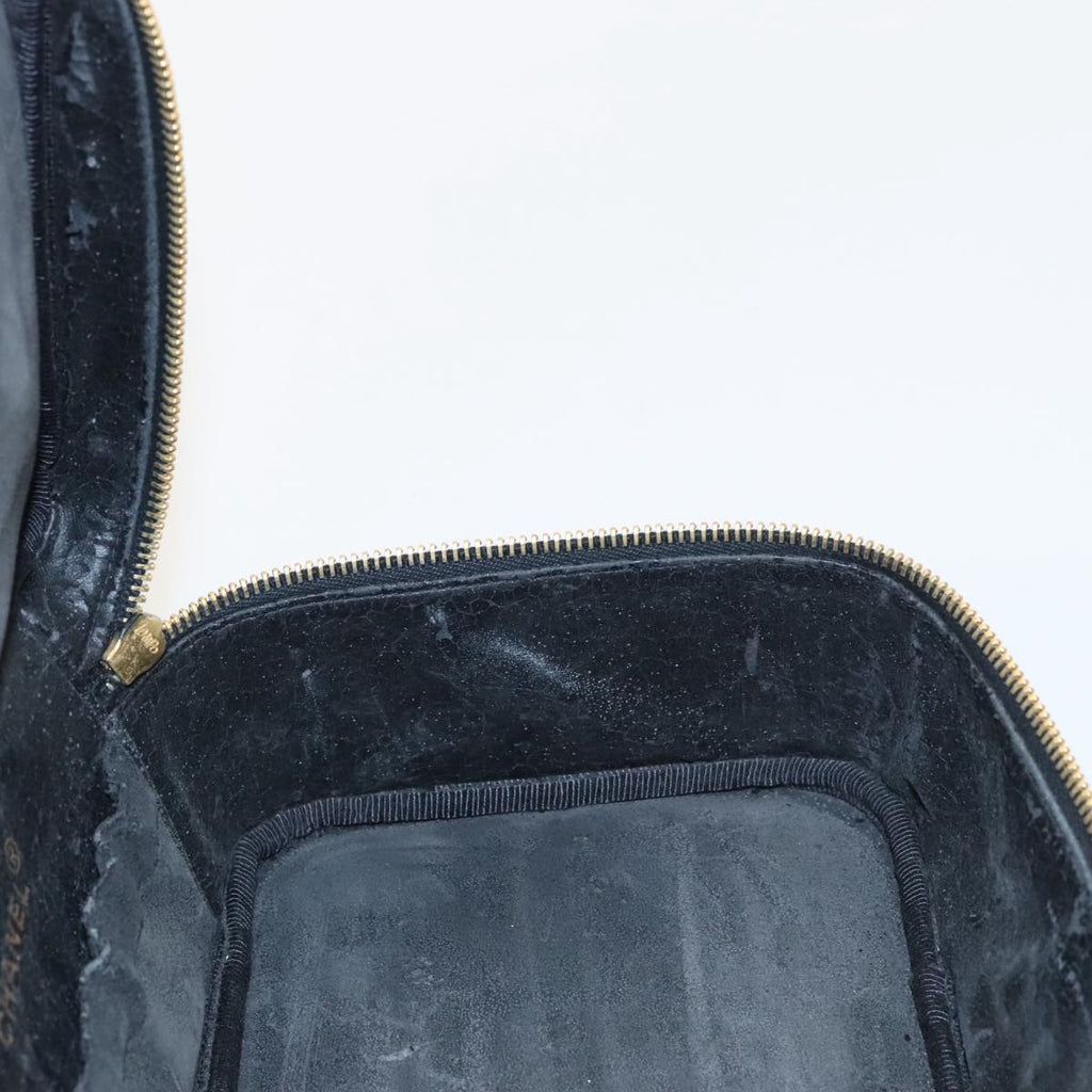 CHANEL Vanity COCO Mark Pouch Caviar Skin Black Gold CC fm4039