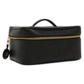 CHANEL Vanity COCO Mark Pouch Caviar Skin Black Gold CC fm4039