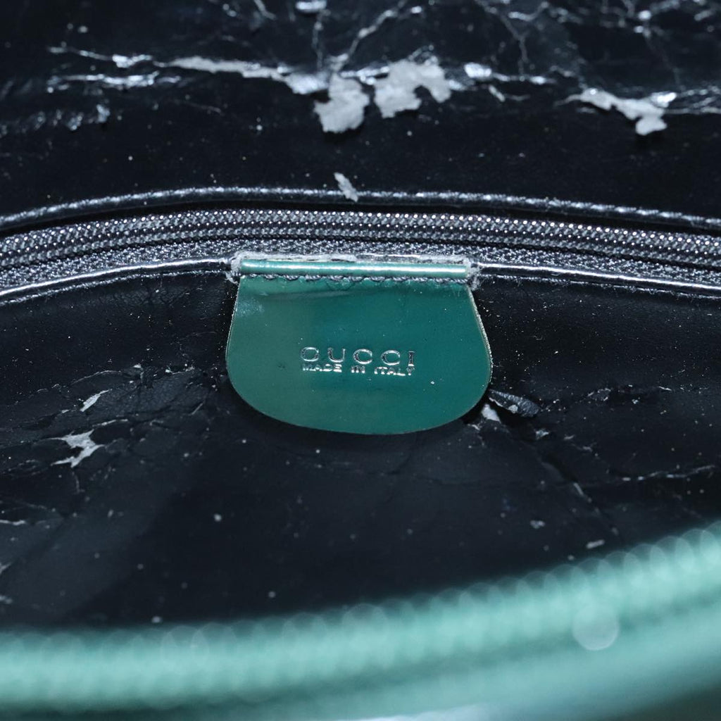 GUCCI Shoulder Bag Patent Leather Green Silver 001 2214 1703 fm4053