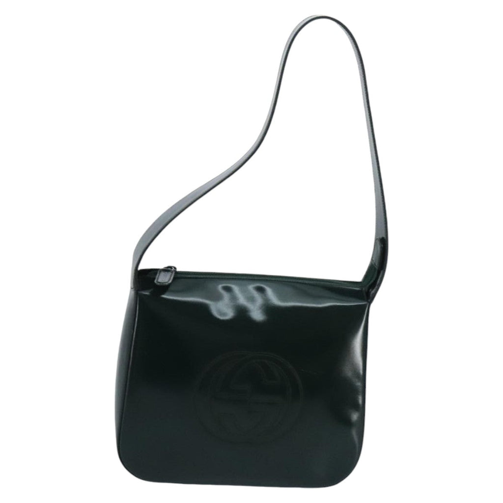 GUCCI Shoulder Bag Patent Leather Green Silver 001 2214 1703 fm4053