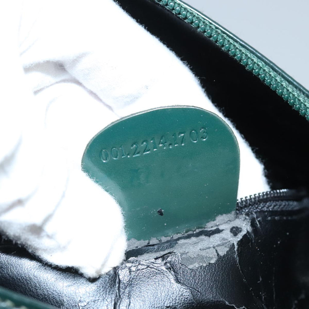 GUCCI Shoulder Bag Patent Leather Green Silver 001 2214 1703 fm4053