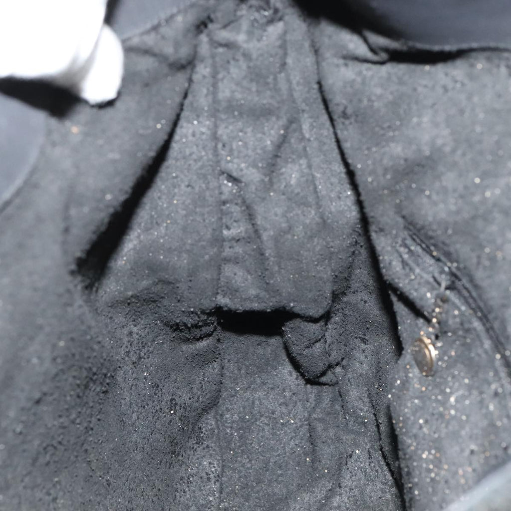 GUCCI Bamboo Hand Bag Suede 2way Black Gold 001 1014 1577 fm4060