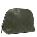 GUCCI Guccissima GG Canvas Pouch Leather Khaki Gold 141810 fm4061