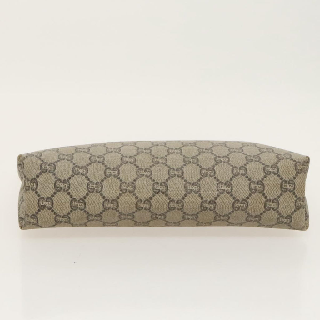 GUCCI GG Plus Supreme Clutch Bag PVC Leather Beige fm4064