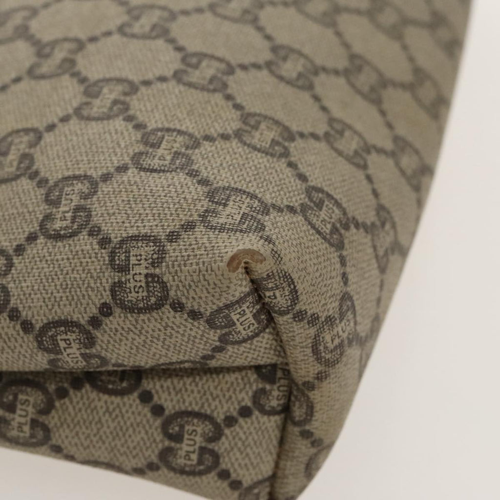 GUCCI GG Plus Supreme Clutch Bag PVC Leather Beige fm4064