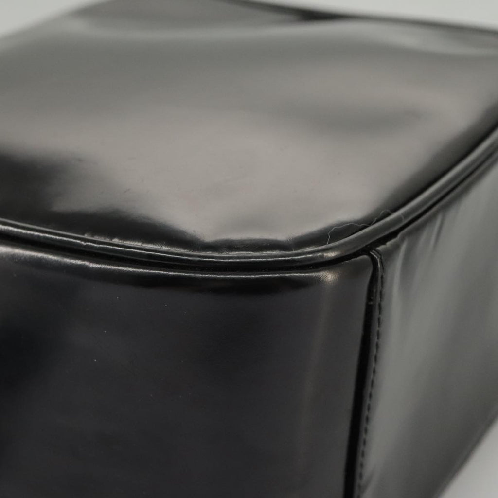 GUCCI Bamboo Hand Bag Patent leather 2way Black Gold 000 270 0323 fm4078