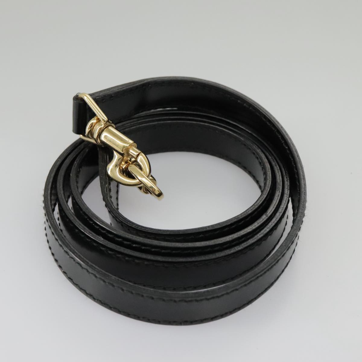 GUCCI Bamboo Hand Bag Patent leather 2way Black Gold 000 270 0323 fm4078