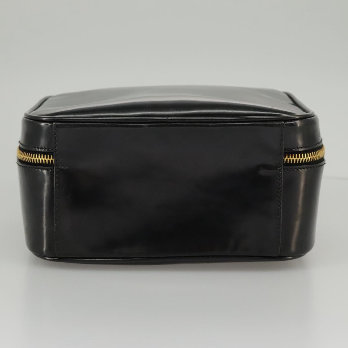 GUCCI Bamboo Hand Bag Patent leather 2way Black Gold 000 270 0323 fm4078