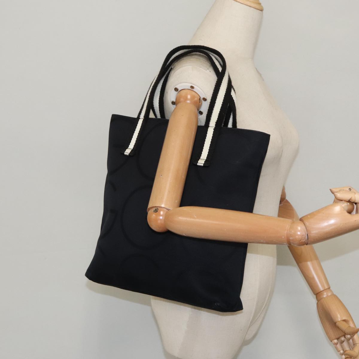 GUCCI Tote Bag Canvas Black 140691 fm4081