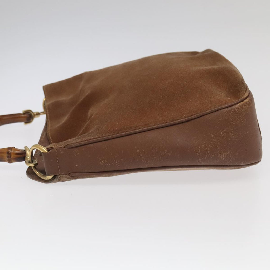 GUCCI Bamboo Hand Bag Leather Brown Gold 001 1705 1638 fm4084